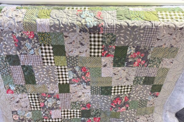 disapearing nine patch grün gesamt new growth quiltmuster