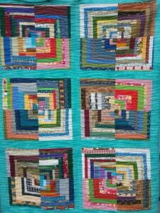 log cabin big reste quilt bunt